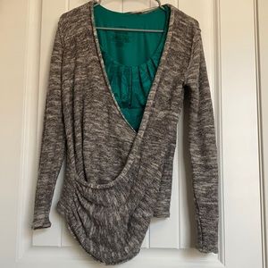Free people deep V crossover sweater